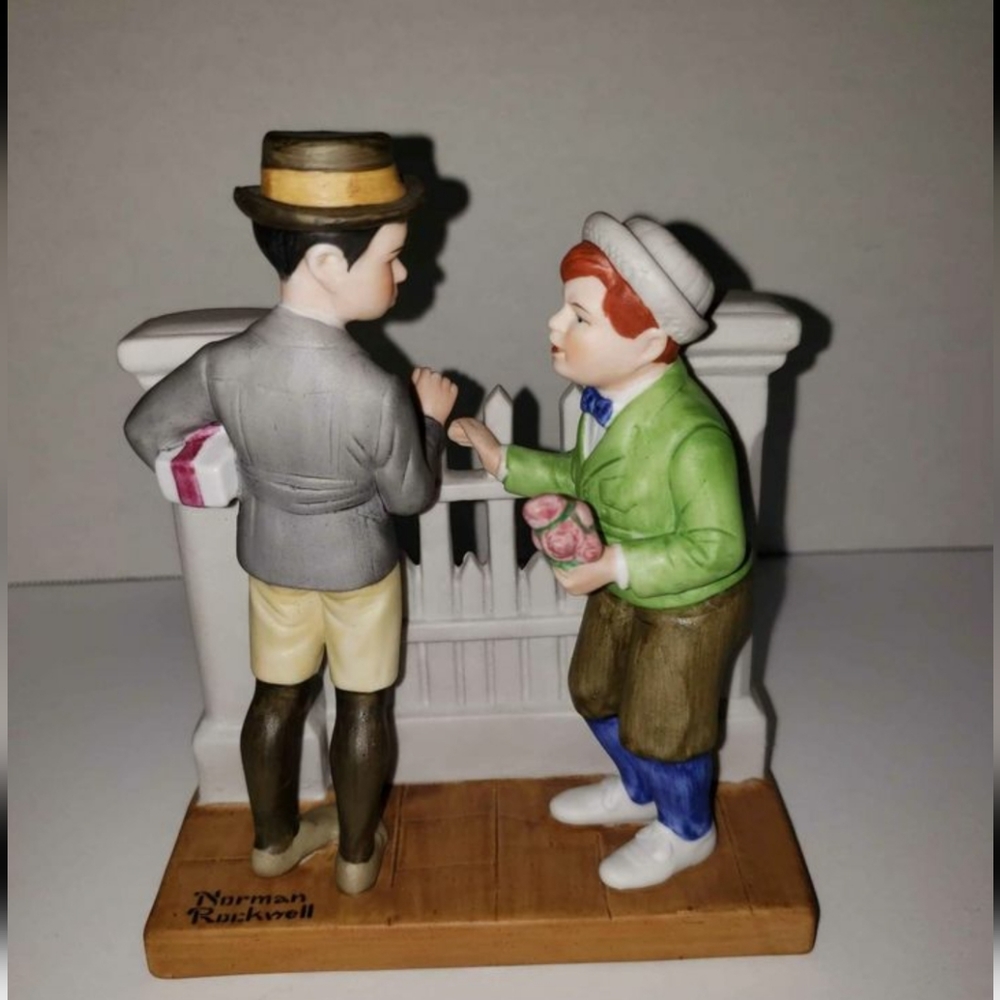 The Danbury Mint Norman Rockwell The Rivals Porcelain Figurines Hand Crafted